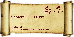 Szamák Titusz névjegykártya